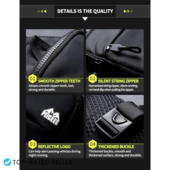 Mini Crossbody Sling Bag Water Resistant Dual Pocket Running Phone Holder - Picture 6 of 7